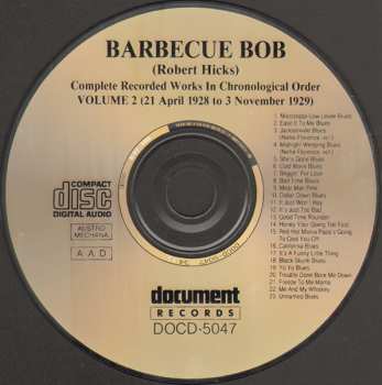 CD Barbecue Bob: Complete Recorded Works In Chronological Order: Volume 2 (21 April 1928 To 3 November 1929)