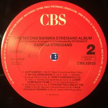 LP Barbra Streisand: The Second Barbra Streisand Album