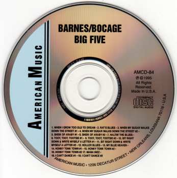 CD Barnes~Bocage Big Five: Barnes-Bocage Big Five 1954