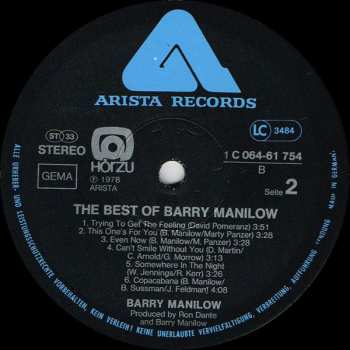 LP Barry Manilow: The Best Of Barry Manilow