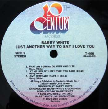 LP Barry White: Just Another Way To Say I Love You