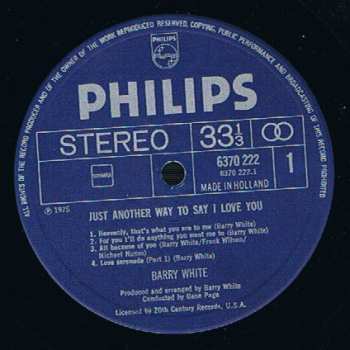 LP Barry White: Just Another Way To Say I Love You
