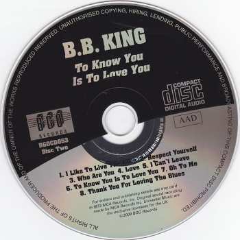 2CD B.B. King: L.A. Midnight/To Know You Is To Love You