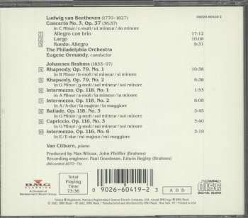 CD Ludwig van Beethoven: Beethoven - Concerto No. 3 • Brahms - Rhapsodies • Intermezzos
