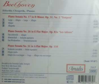 CD Ludwig van Beethoven: Piano Sonatas No. 17 "Tempest" No. 26 "Les Adieux" No. 31