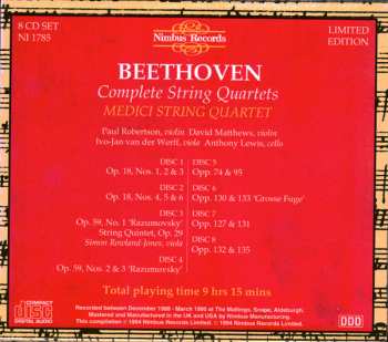 8CD/Zestaw pudełkowy Ludwig van Beethoven: Beethoven - Complete String Quartets