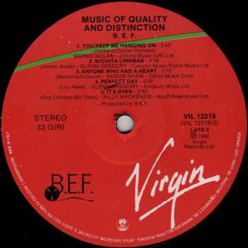 LP British Electric Foundation: Music Of Quality And Distinction Volume One
