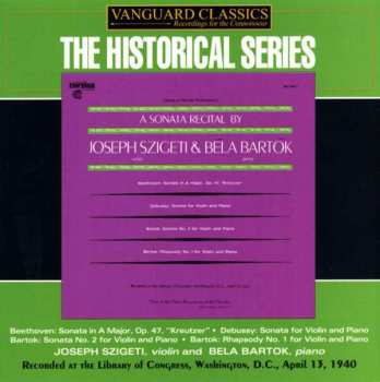 CD Béla Bartók: A Sonata Recital By Béla Bartók & Joseph Szigeti