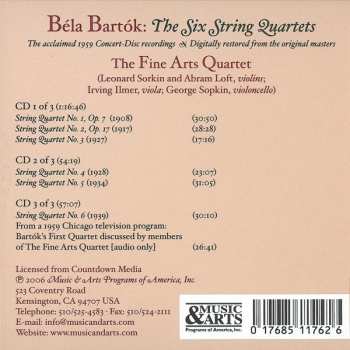 3CD/Zestaw pudełkowy Béla Bartók: The Six String Quartets