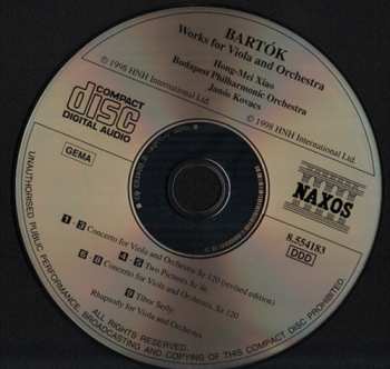 CD Béla Bartók: Viola Concerto • Two Pictures