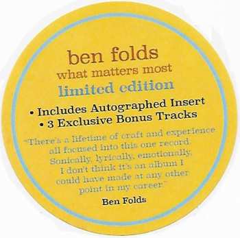 CD Ben Folds: What Matters Most DLX | LTD