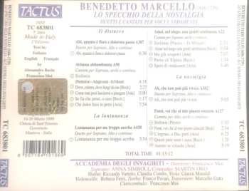 CD Benedetto Marcello: Lo Specchio Della Nostalgia Duetti Cantate Per Voci E Stromenti