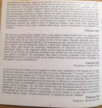 CD Benedetto Marcello: Lo Specchio Della Nostalgia Duetti Cantate Per Voci E Stromenti