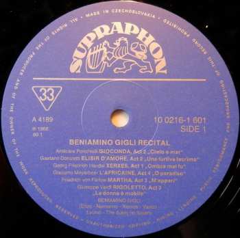 LP Beniamino Gigli: Recital