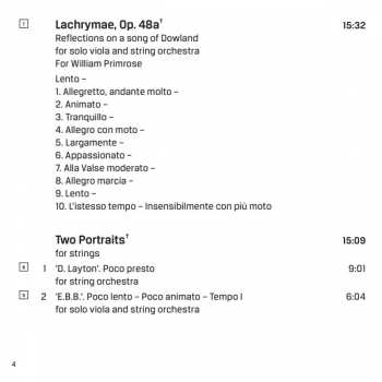 CD Benjamin Britten: Phaedra, A Charm of Lullabies, Lachrymae, Two Portraits, Sinfonietta