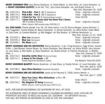 CD Benny Goodman: Volume 3 1938-1939 (The Alternative Takes In Chronological Order)