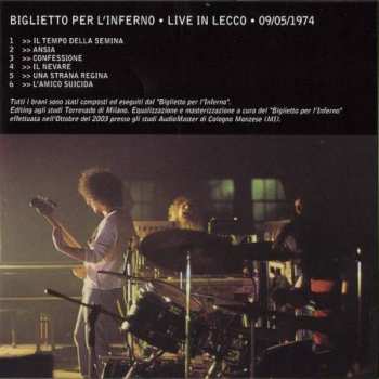 CD Biglietto Per L'Inferno: Live 1974