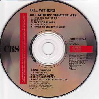 CD Bill Withers: Bill Withers' Greatest Hits