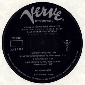 LP Billie Holiday: Stay With Me