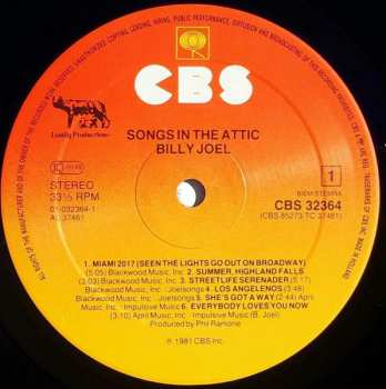 LP Billy Joel: Songs In The Attic