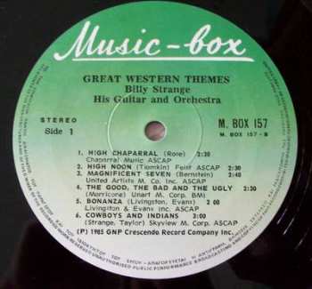 LP Billy Strange Orchestra: Great Western Themes