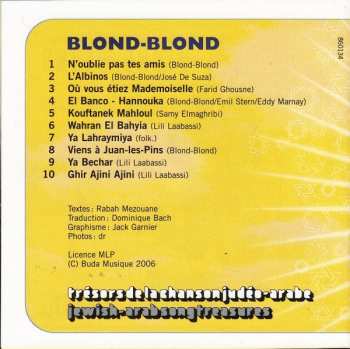CD Blond-Blond: Trésors De La Chanson Judéo-arabe