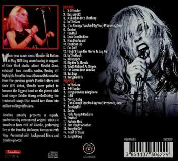 CD Blondie: Blondie Live In Boston 1978