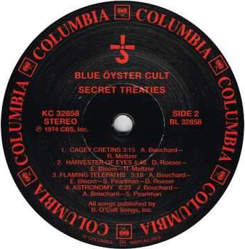 LP Blue Öyster Cult: Secret Treaties