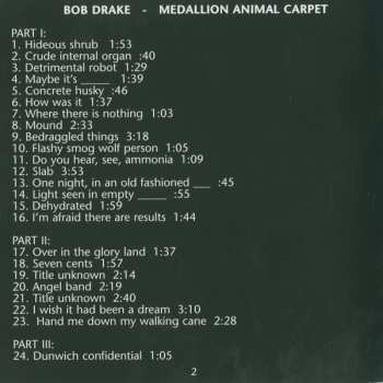 CD Bob Drake: Medallion Animal Carpet