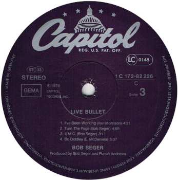 2LP Bob Seger And The Silver Bullet Band: 'Live' Bullet