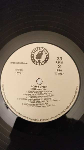 LP Bobby Darin: 20 Greatest Hits