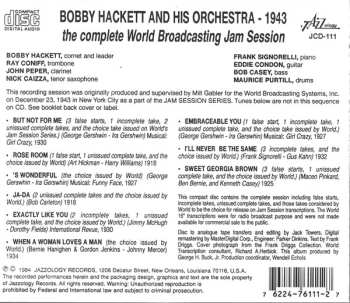 CD Bobby Hackett And His Orchestra: 1943  The Complete Complete World Broadcasting Jam Session