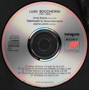 CD Luigi Boccherini: Concertos For Violoncello And Orchestra / Overture / Octet / Sinfonia
