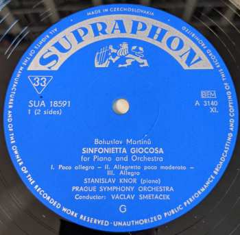 LP Bohuslav Martinů: Sinfonietta Giocosa / Incantation (Piano Concerto No. 4)