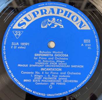 LP Bohuslav Martinů: Sinfonietta Giocosa / Incantation (Piano Concerto No. 4)
