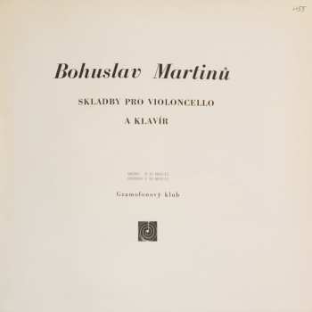 2LP/Zestaw pudełkowy Bohuslav Martinů: Violoncellové Komorní Skladby (2xLP + BOX + BOOKLET)