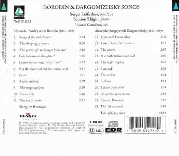 CD Alexander Borodin: Songs Of Borodin & Dargomïzhsky
