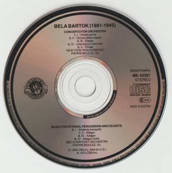 CD Béla Bartók: Boulez Conducts Bartók: Concerto For Orchestra / Music For Strings, Percussion & Celesta