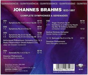 5CD/Zestaw pudełkowy Johannes Brahms: Complete Symphonies & Serenades