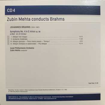 4CD/Zestaw pudełkowy Johannes Brahms: Zubin Mehta Conducts Brahms (Symphonies Nos. 1-4 • Tragic Overture • Haydn Variations)