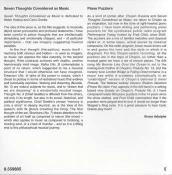 CD Carlo Grante: Piano Music: Chopin Dreams • Seven Thoughts Considered As Music • Piano Puzzlers