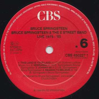 5LP/Zestaw pudełkowy Bruce Springsteen & The E-Street Band: Live/1975-85