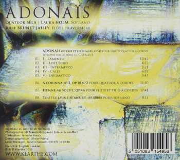 CD Quatuor Béla: Adonaïs