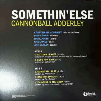 LP Cannonball Adderley: Somethin' Else DLX
