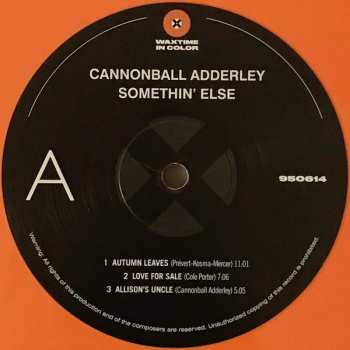 LP Cannonball Adderley: Somethin' Else LTD | CLR
