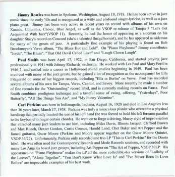 CD Jimmy Rowles: Piano Playhouse