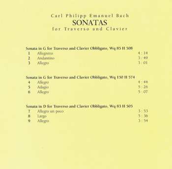 CD Carl Philipp Emanuel Bach: Sonatas For Traverso And Clavier