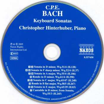 CD Carl Philipp Emanuel Bach: Sonatas And Rondos