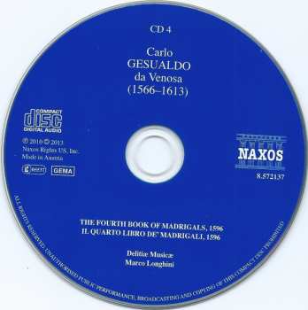 7CD/Zestaw pudełkowy Carlo Gesualdo: The Complete Madrigals