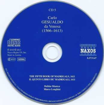 7CD/Zestaw pudełkowy Carlo Gesualdo: The Complete Madrigals